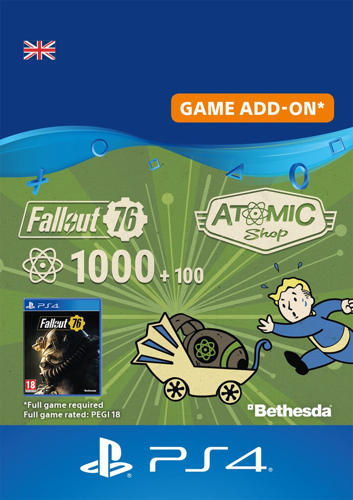 Fallout 76 1000 +100 Bonus Atoms