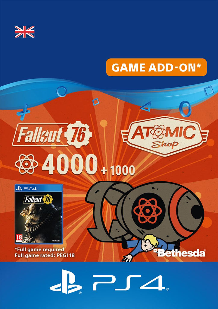 Fallout 76 4000 +1000 Bonus Atoms